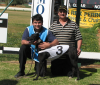 Mason Harris with Lionel Harris and his first ever winner as a trainer, Star Rose