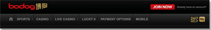Bodog88 menu
