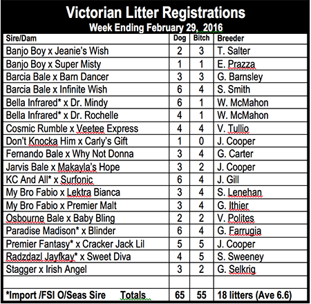 Victorian Litter Regos