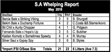 SA Whelping Report